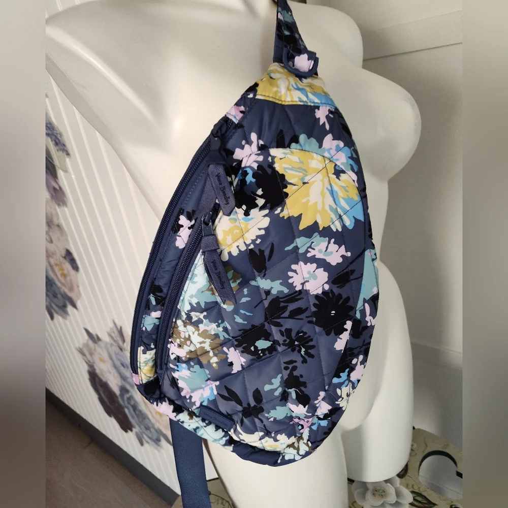 Vera Bradley Ultralight Essential Sling Backpack Chrysanthemum Crush NWOT